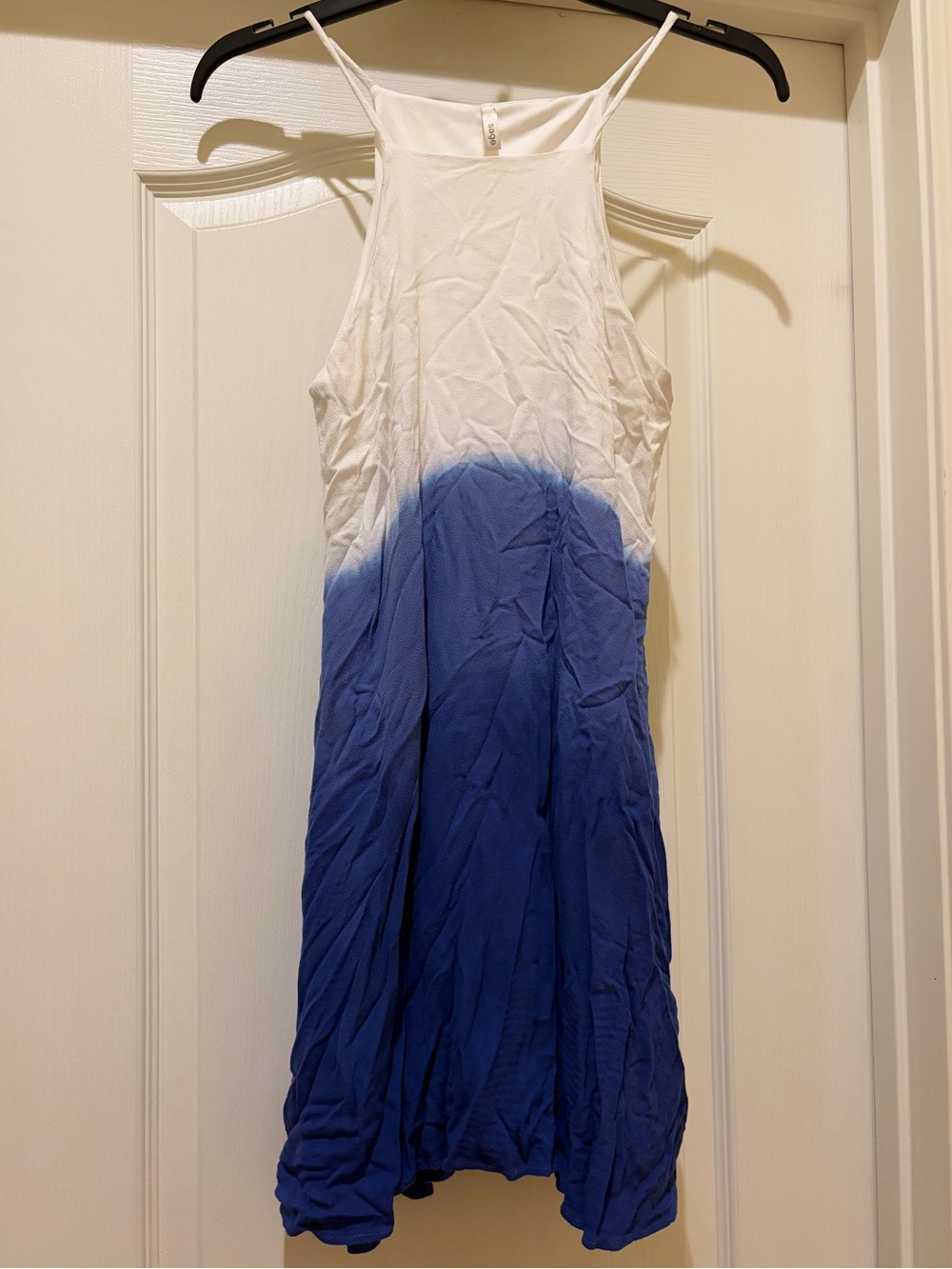 Sage White to Blue Ombre Halter Sundress
